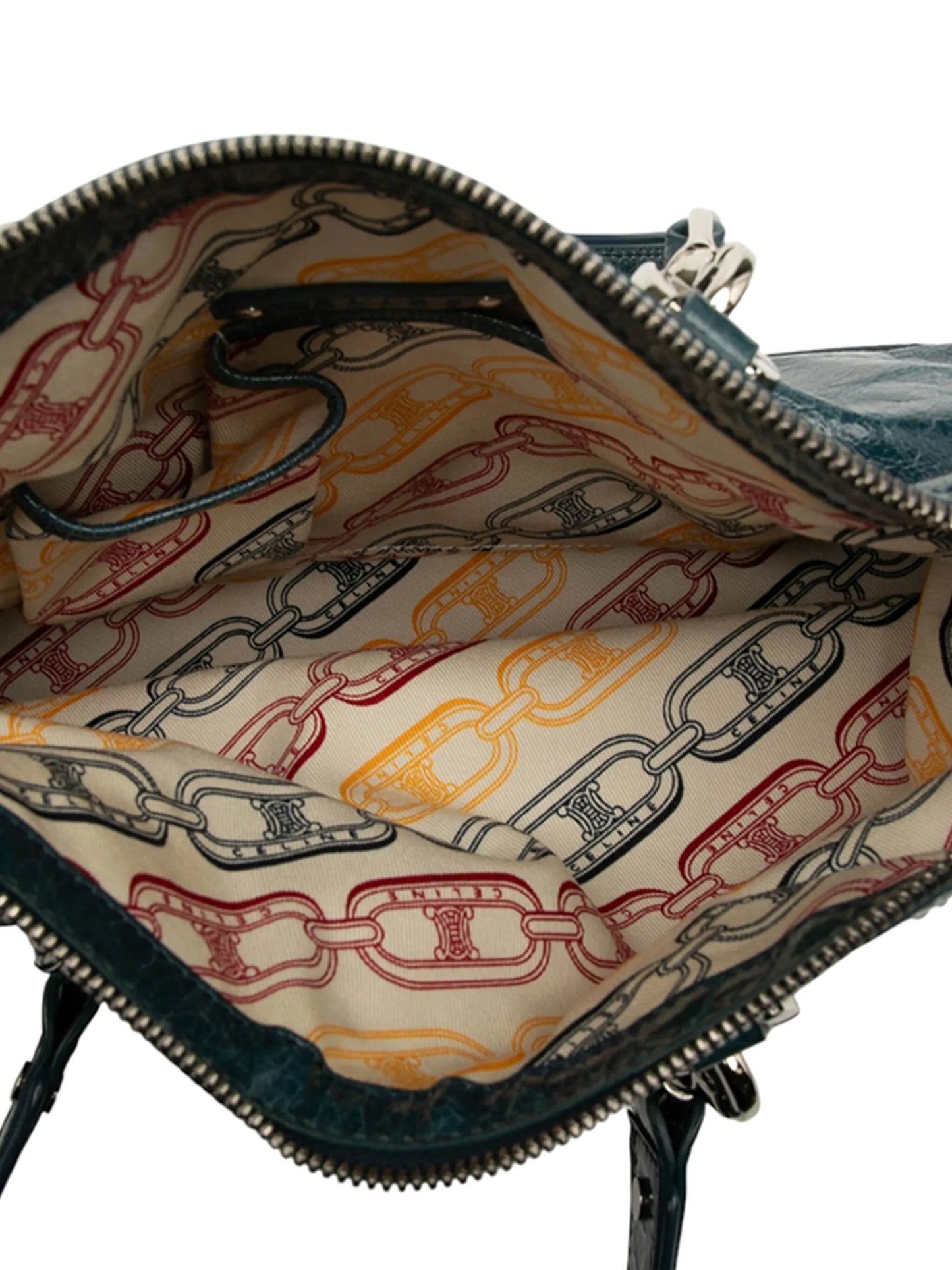 #29 Celine Distressed Patent Macadam Leather Shoulder Bag