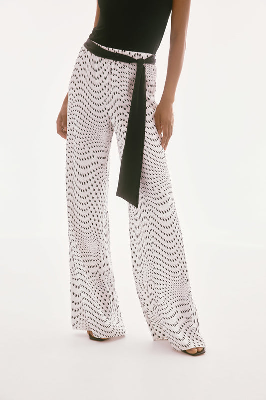 Joseph Ribkoff Satin Dot Wide Pant - Chic Thrills 