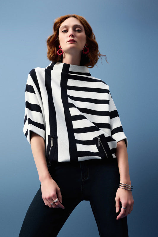 Joseph Ribkoff Stripe Pull Over Knit