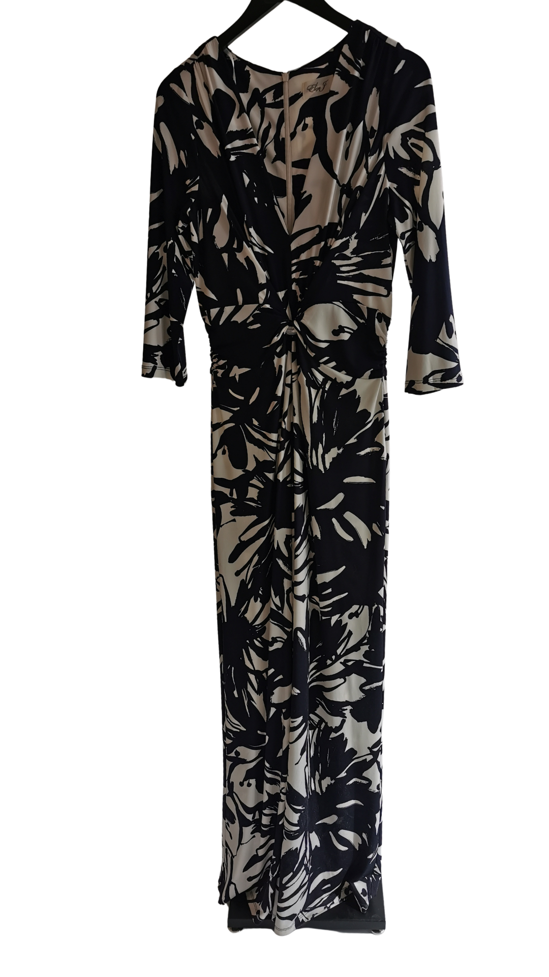 26-112 Eliza J Blue/White Print Jumpsuit 10 - Chic Thrills 