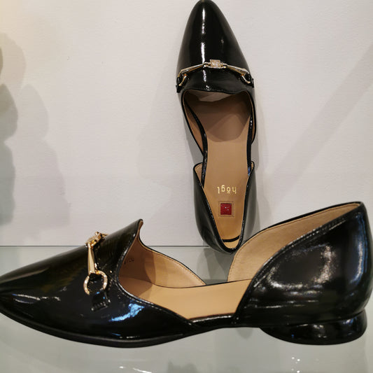 Hogl Black Patent Flat - Chic Thrills 