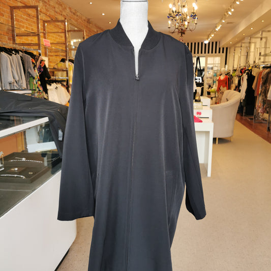 Eileen Fisher Black Long Coat XL - Chic Thrills 