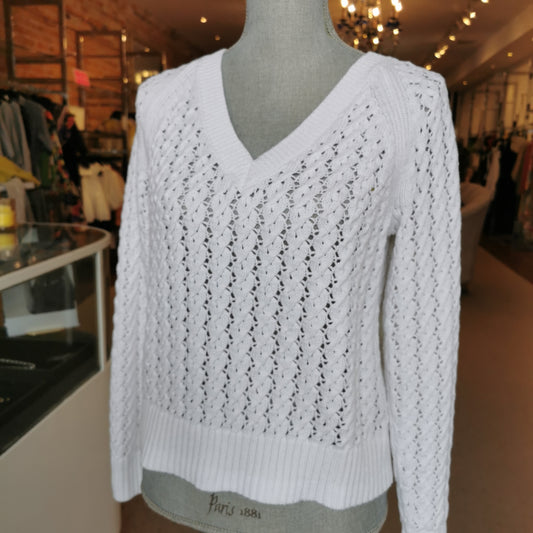 Talbots Open Knit V Neck Sweater S - Chic Thrills 