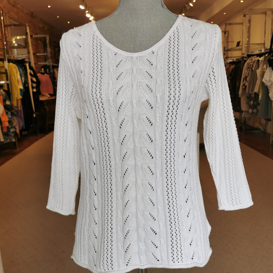 Parkhurst Cotton Country White Pullover S - Chic Thrills 