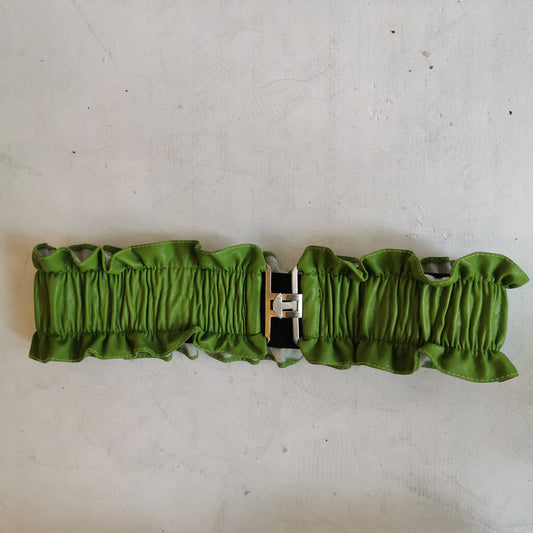 Ruffled Faux Leather Belt - Chic Thrills 