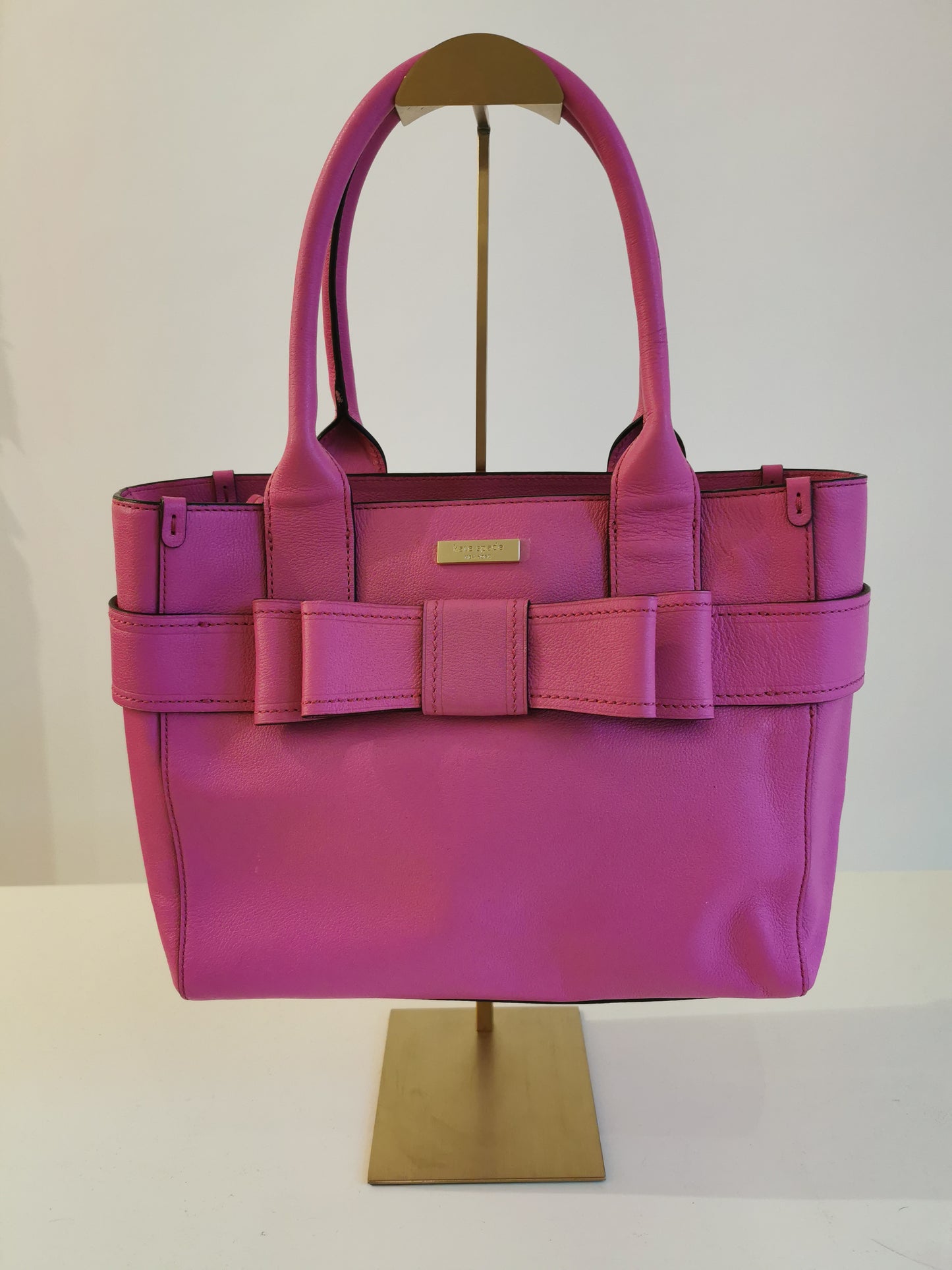#7 – Kate Spade Pink Leather Tote with Large Bow