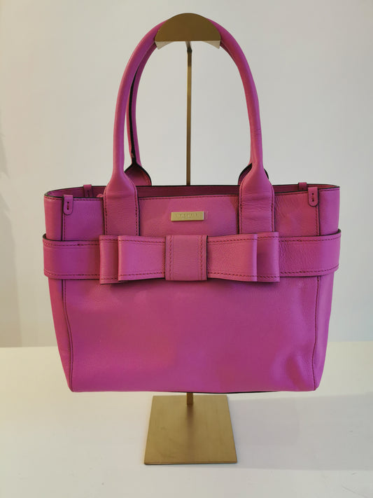 #7 – Kate Spade Pink Leather Tote with Large Bow