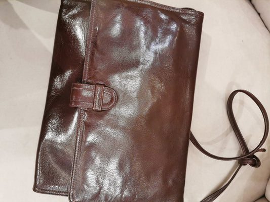 #16 Vintage Holt Renfrew Brown Leather Clutch