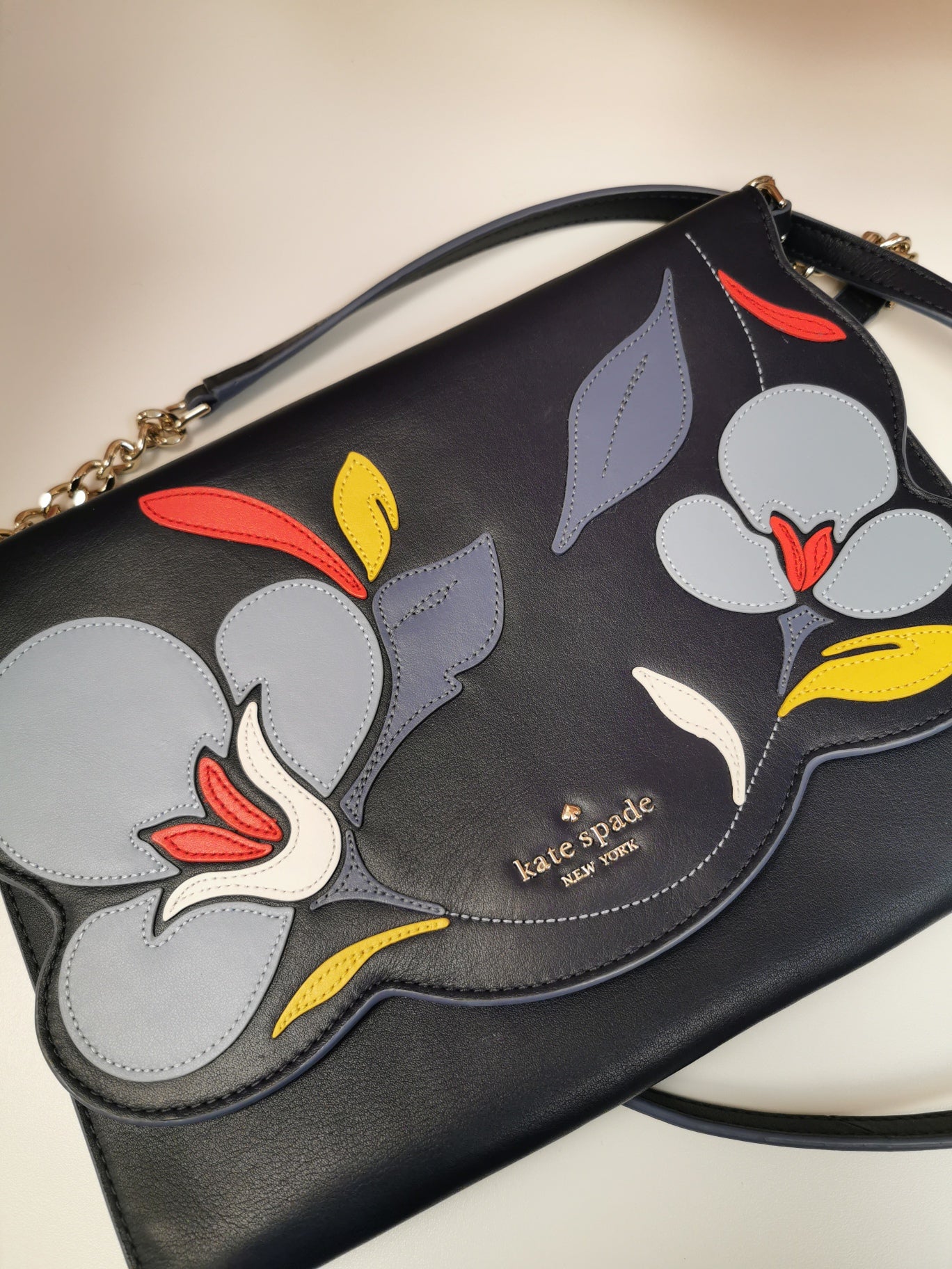 25-67 Kate Spade Briar Lane Floral Quilt Emelyn Blazer Leather Bag - Chic Thrills 
