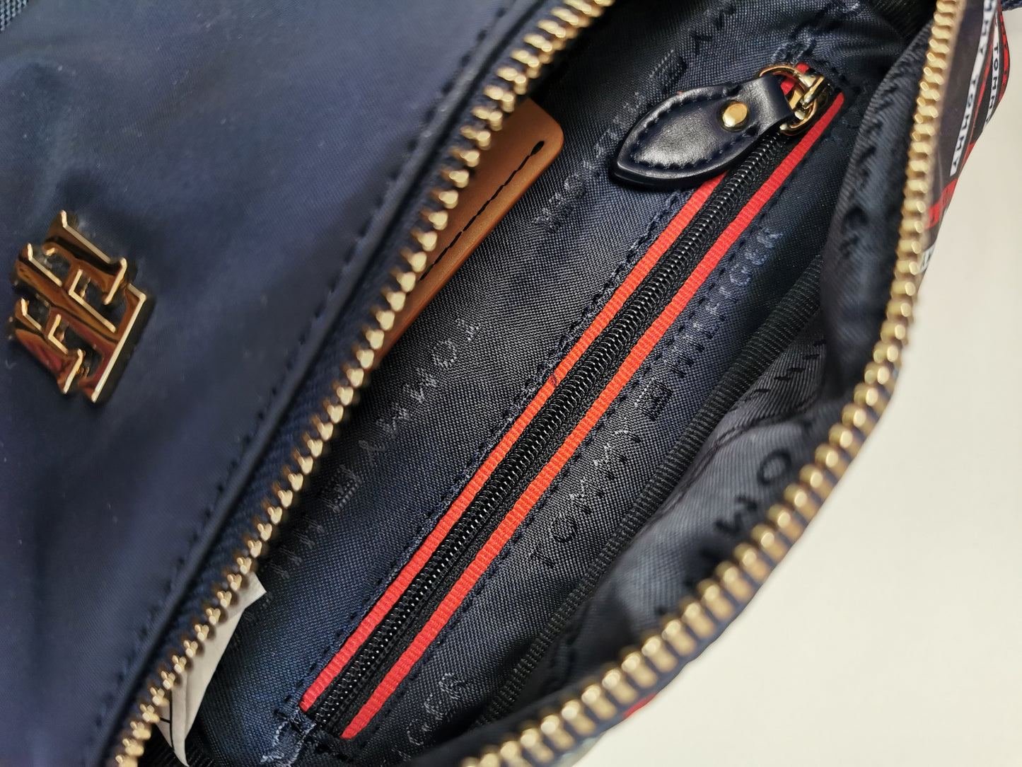 25-67 Tommy Hilfiger Navy and Print Belt Bag - Chic Thrills 