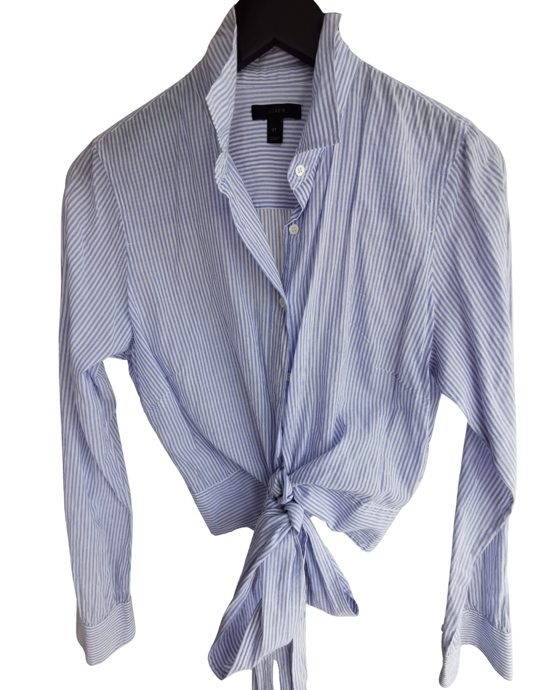 25-112 J Crew Blue and White Striped Shirt 8 - Chic Thrills 