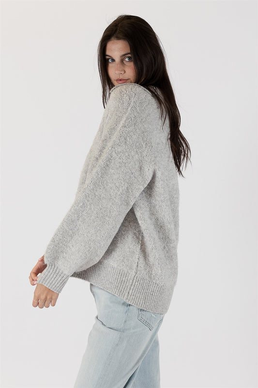 Lyla + Luxe Roo Boucle Collared Pullover - Chic Thrills 