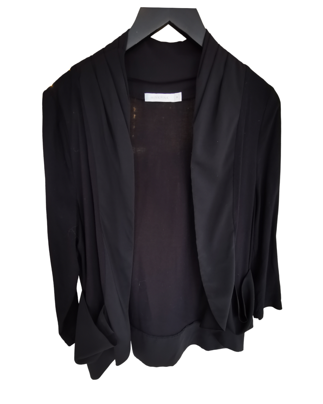 25-112 Mink Pink Black Silky Jacket M - Chic Thrills 