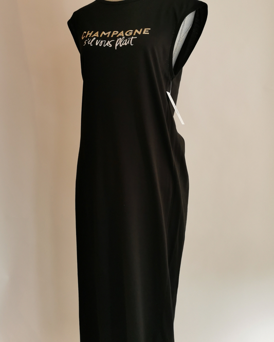 Quantum Courage Long Sleeveless Tee Dress S/M - Chic Thrills 