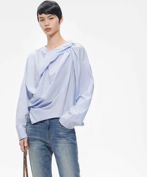 JNBY Asymmetric Long Sleeve Pullover Shirt